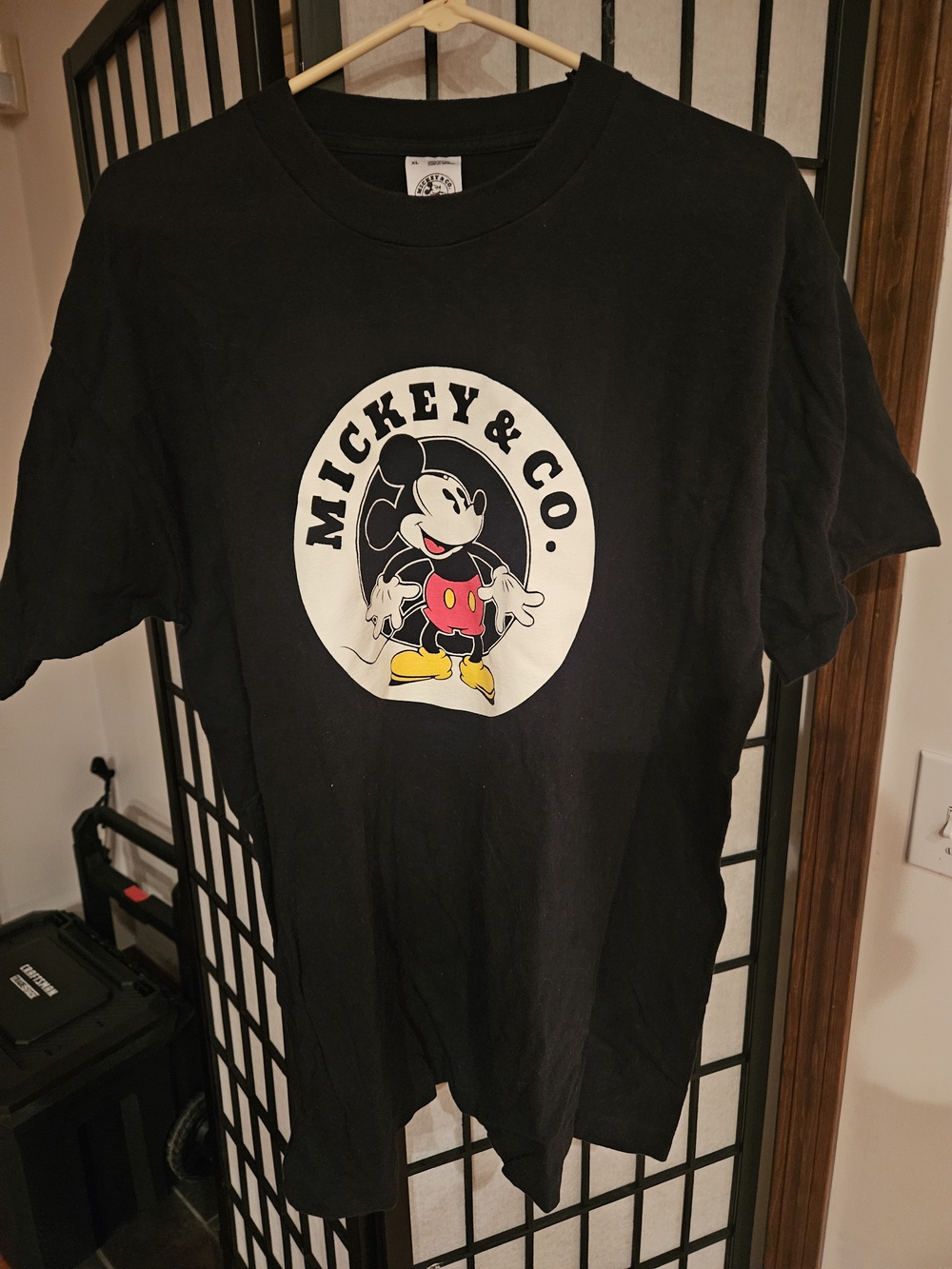 Disney Black Mickey & Co. Graphic Tee with Yellow and Red Accents